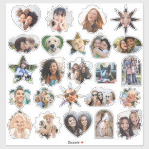 Custom Photos Cute Fun Shapes Vinyl Stickers Sheet