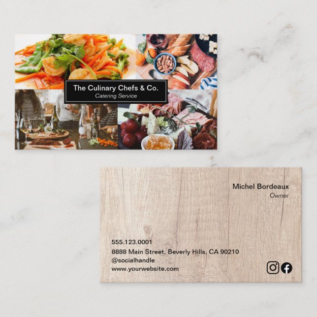 Custom Photos Full service Catering Business Business Card (Front/Back)