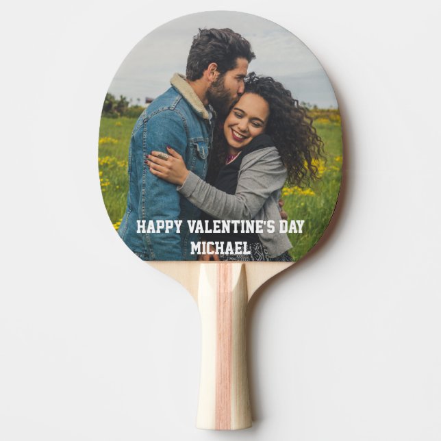 Custom Photos Happy Valentine's Day I love you  Ping Pong Paddle (Front)