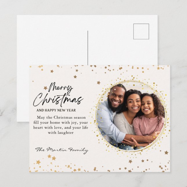 Custom Photos Merry Christmas Photo Postcard (Front/Back)