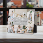 Custom Photos Mom You Are the Best | Personalized Plaque<br><div class="desc">Simply upload 6 of your most precious photos from your computer or phone to this modern, elegant photo plaque for mothers, featuring the text 'Mom'' in an elegant handwritten script 'You're the best' on a pale pink block background that can be changed to any color. Personalize the message and children's...</div>
