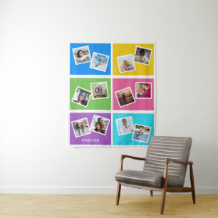 Custom photos & name Colourful Tapestry