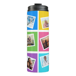 Custom photos & name Colourful Thermal Tumbler