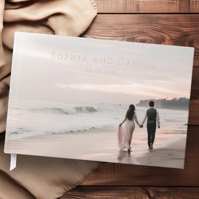 Custom photos names date wedding guest book (Custom photos names date wedding guest book)