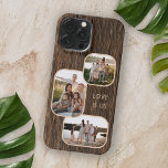 Custom Photos On Dark Brown Woodgrain Pattern iPhone 13 Pro Max Case<br><div class="desc">This dark brown woodgrain patterned iPhone case is a perfect way to showcase your loved ones and express your personality. It has room for 3 photos of your family, pets, or friends, which you can easily upload and adjust. You can also customise it with a short text or name of...</div>