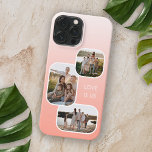 Custom Photos On Ombre Coral Peach Orange Ivory iPhone 13 Pro Max Case<br><div class="desc">This coral peach orange coloured iPhone case is a perfect way to showcase your loved ones and express your personality. It has room for 3 photos of your family, pets, or friends, which you can easily upload and adjust. You can also customise it with a short text or name of...</div>