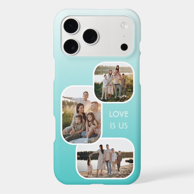 Custom Photos On Ombre Light Mint Pastel Green (Back)