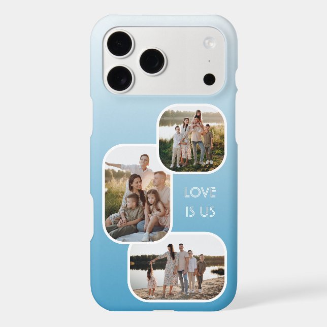 Custom Photos On Ombre Light Summer Sky Blue White (Back)