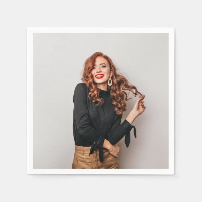 Custom Photos Party Selfie Picture Photography Napkin (Front)