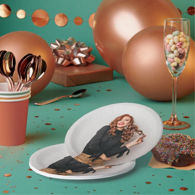 Custom Photos Party Selfie Picture Photography Paper Plate (Multi)