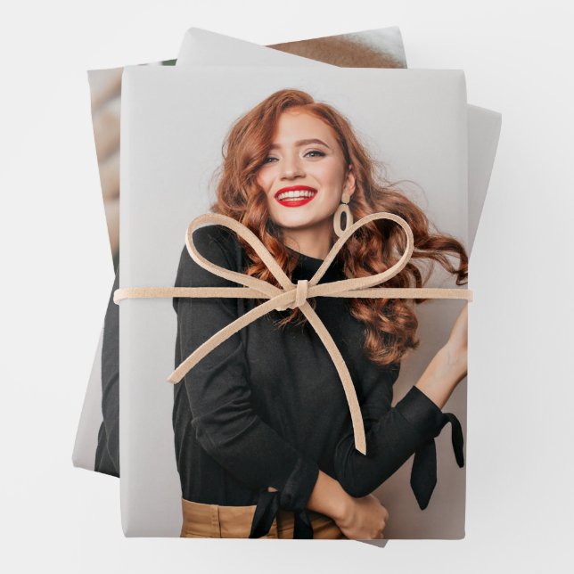 Custom Photos Party Selfie Picture Photography Wrapping Paper Sheet (In situ)