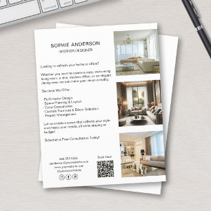 Custom Photos QR Code Social Media Professional Flyer