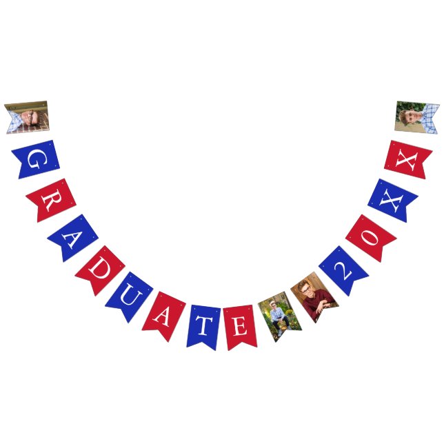 Custom Photos Red White Blue Graduate Bunting (All)