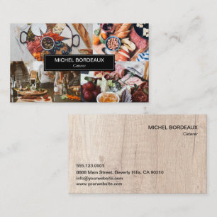 Custom Photos Rustic Food Catering Business  Business Card