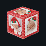 Custom Photos Santa Baby Red With Snowflakes SQ Cube<br><div class="desc">Create a one-of-a-kind Santa Baby photo cube featuring five of your favorite pictures with baby, couple, or family. Add a name and date for a personalized Christmas keepsake with white snowflakes on a festive red background. A thoughtful holiday gift for new parents, grandparents, or loved ones to treasure year after...</div>