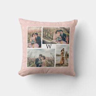 Custom Photos/Text Rose Gold Diamond Blush Pink Cushion