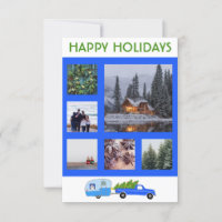 CUSTOM PHOTOS Truck Camper Trailer Christmas Card