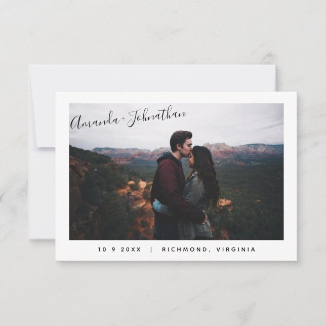 Custom Photos Vintage Wedding Save The Date Card (Front)