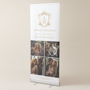 Custom Photos Wedding Crest Custom Monogram Retractable Banner