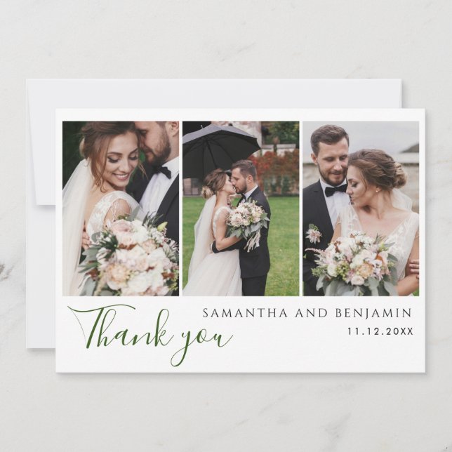 Custom Photos Wedding Thank You Card (Front)