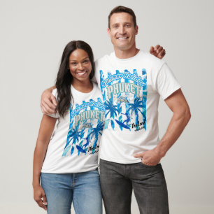 Custom Phuket Thailand Travel Liquid Striped Beach T-Shirt