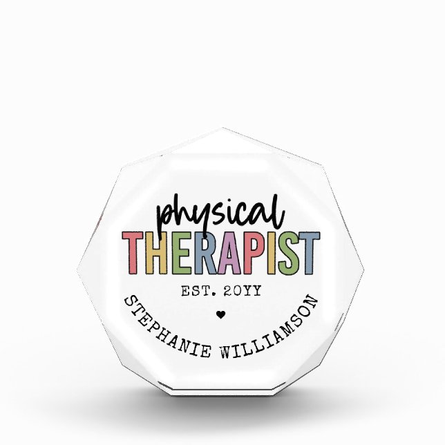 Custom Physical Therapist PT Graduation gifts Photo Block (Front)