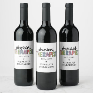 Custom Physical Therapist PT Graduation gifts Wine Label