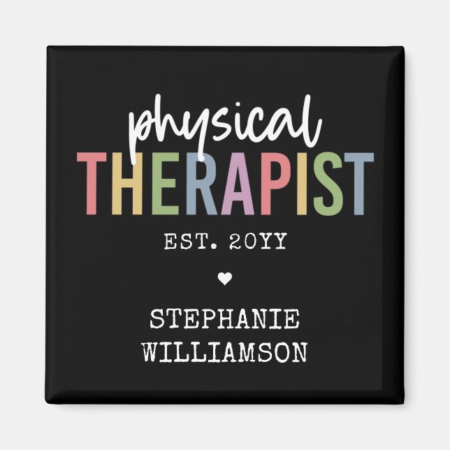 Custom Physical Therapist PT Graduation Magnet (Front)
