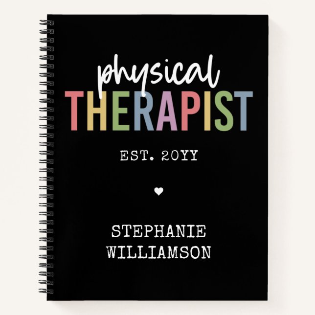 Custom Physical Therapist PT Graduation Notebook (Front)