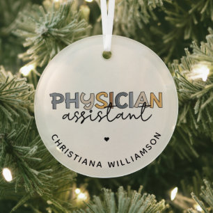 Custom Physician Assistant PA Appreciation Gifts Glass Tree Decoration