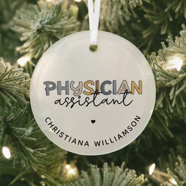 Custom Physician Assistant PA Appreciation Gifts Glass Tree Decoration (Insitu)