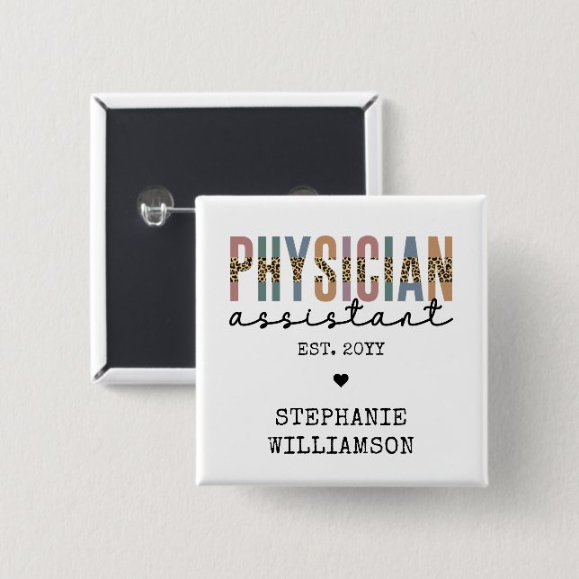Custom Physician Assistant Physician Associate 15 Cm Square Badge (Front & Back)