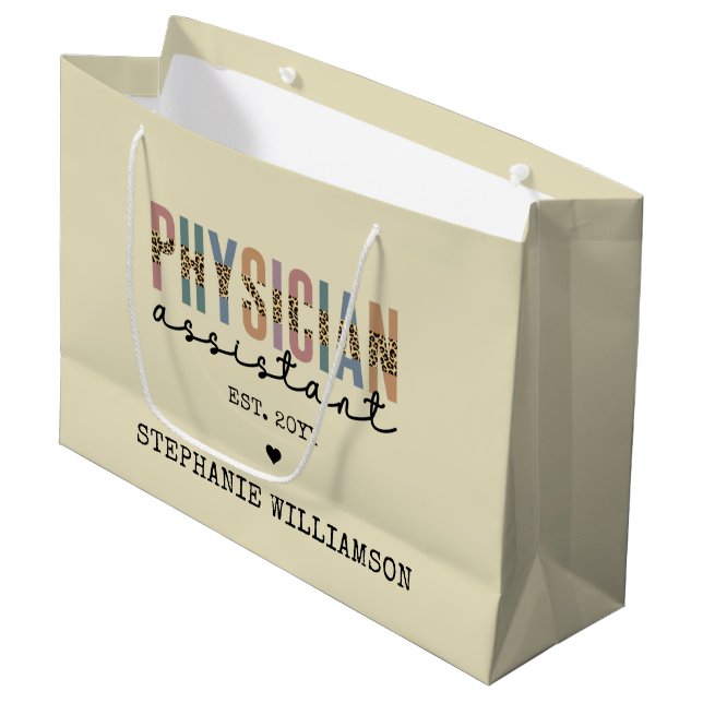 Custom Physician Assistant Physician Associate Large Gift Bag (Front Angled)