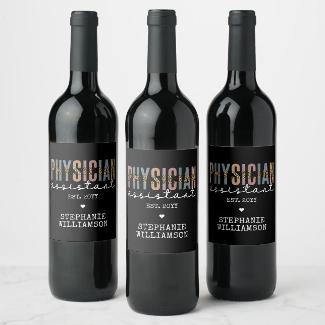 Custom Physician Assistant Physician Associate PA Wine Label (Bottles)