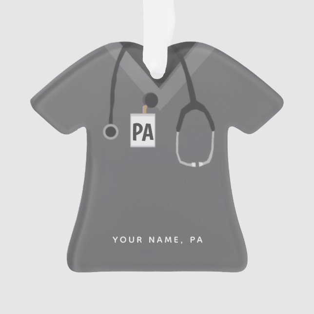 Custom Physician Assistant ♥ Simple Scrubs Ornament (Front)