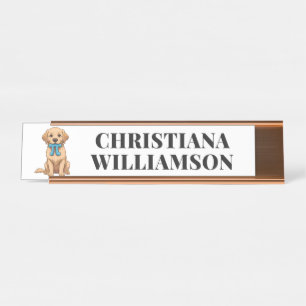 Custom Pi Day Dog With Pi Symbol Math Teacher Desk Name Plate