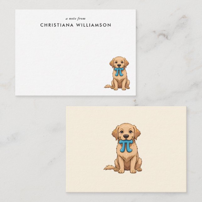 Custom Pi Day Dog With Pi Symbol | Pi Day Card (Front/Back)