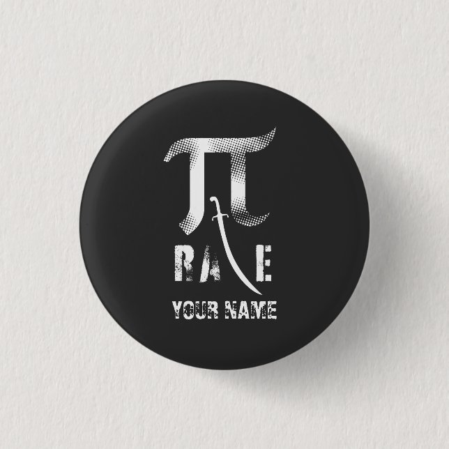 Custom Pi Day Pi Rate 3 Cm Round Badge (Front)