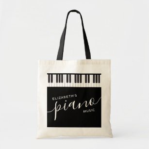Custom Piano Keyboard Personalised Music Tote Bag