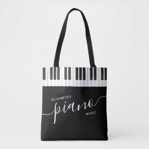 Custom Piano Keys Keyboard Personalised Music Tote Bag
