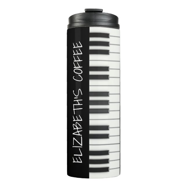 Custom Piano Keys Thermal Tumbler (Front)