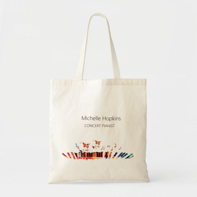 Custom piano keys tote bag for teacher and student (Front)