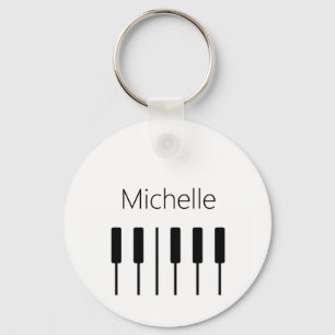 Custom piano keys tote bag for teacher and student key ring
