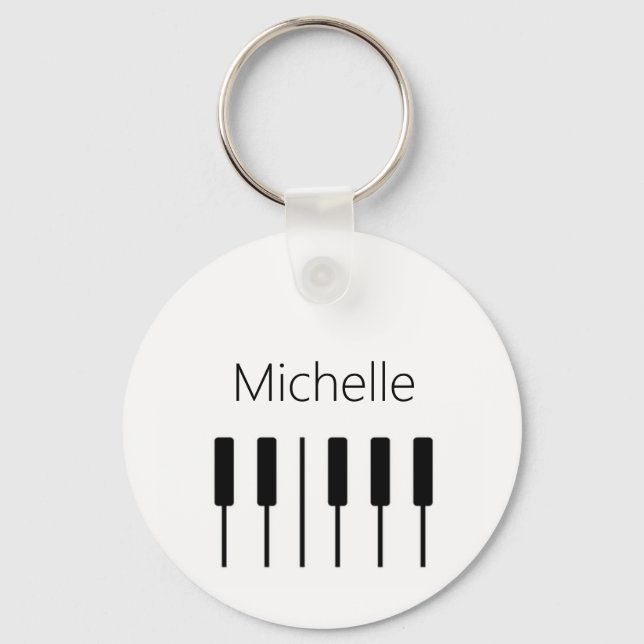 Custom piano keys tote bag for teacher and student key ring (Front)
