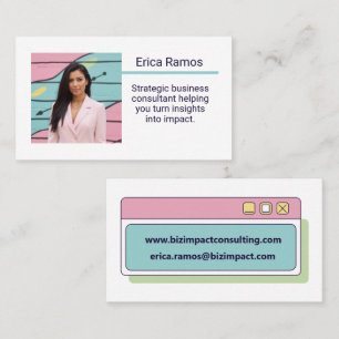Custom Pic Trendy Consultant Advisor Editable Text Business Card