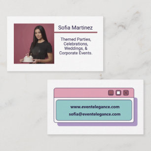 Custom Pic Trendy Event Planner Editable Text Business Card