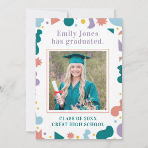Custom Pic Trendy Preppy Graduation Announcement 