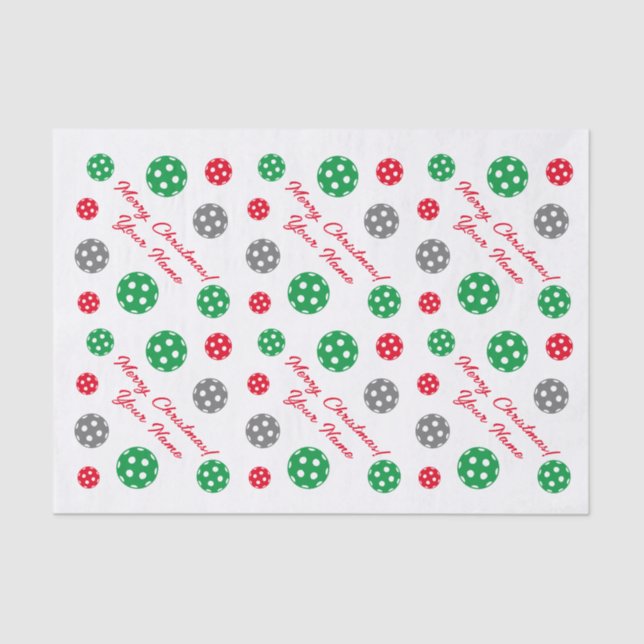 Custom pickleball Christmas gift filler Tissue Paper (Front)
