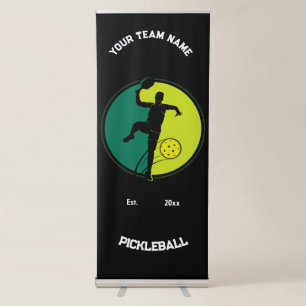 Custom Pickleball Club Team Player Pickler Black Retractable Banner