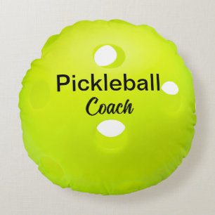 Custom Pickleball Coach Keepsake Round Cushion